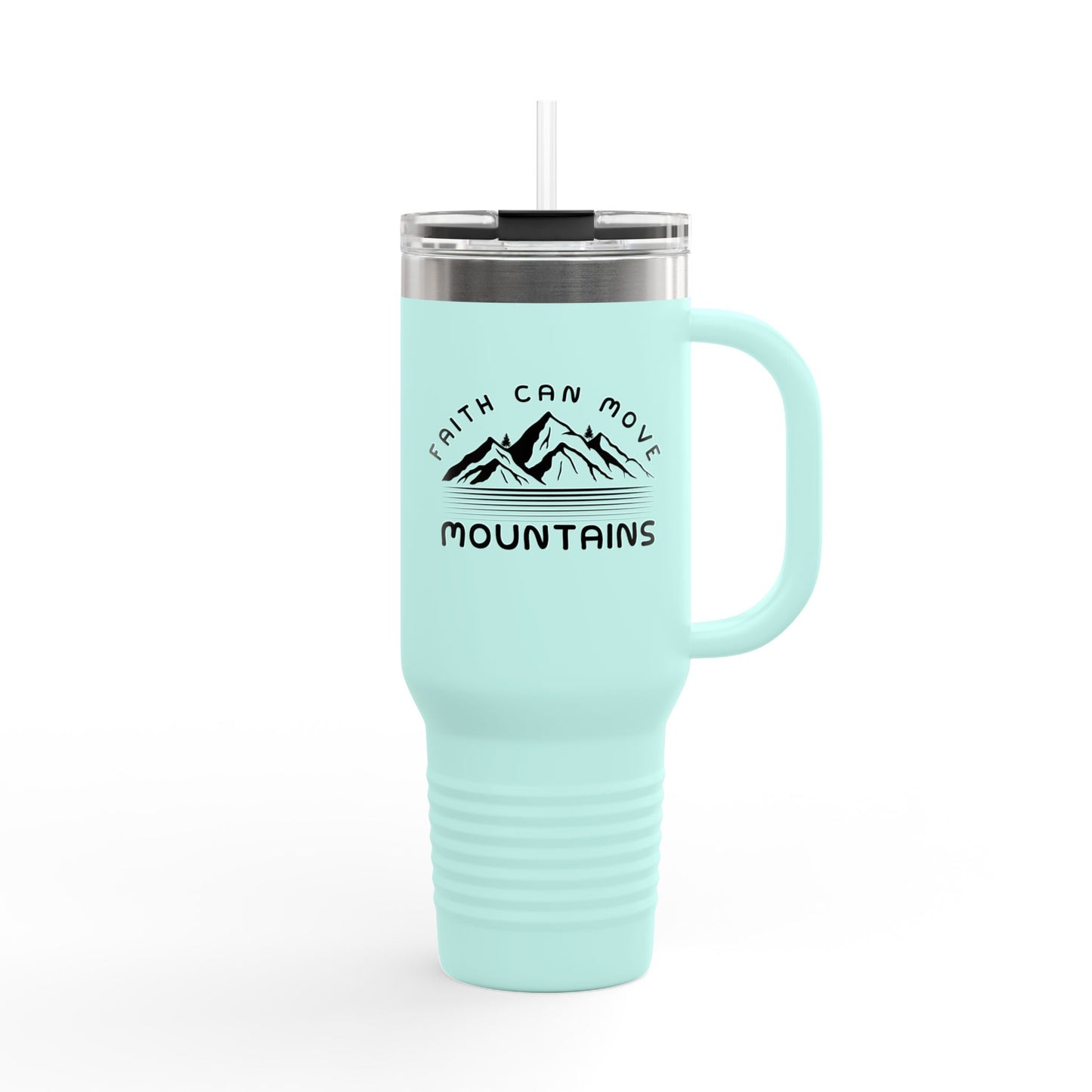 40oz Insulated Travel Mug — Mountain Adventure "Earth Can Move" Design