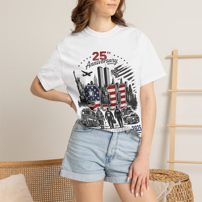9/11 25th Anniversary T-Shirt — Never Forget 2001–2026 Memorial Tee