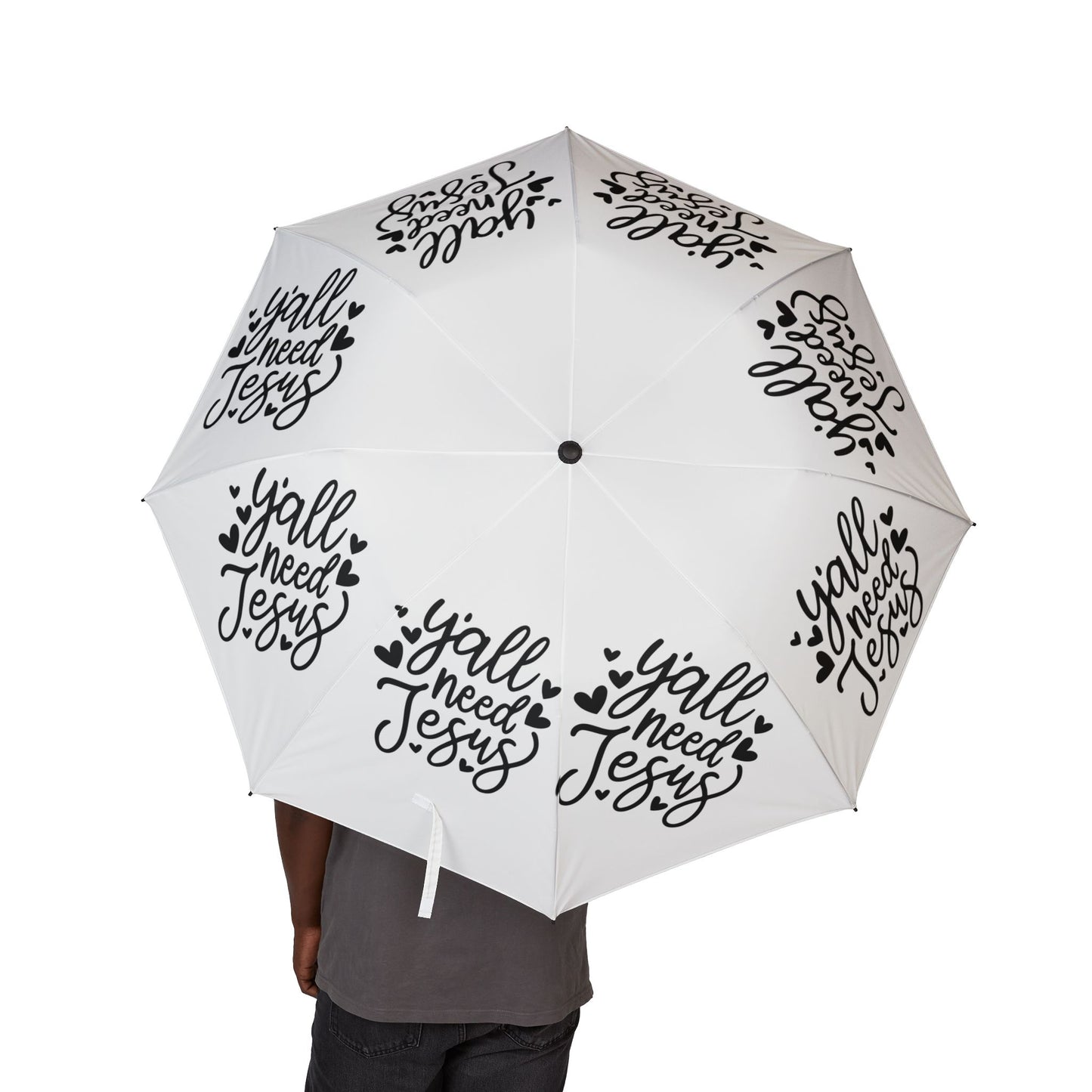 Y'all Need Jesus Foldable Umbrella — Semi‑Automatic Travel Rain Parasol