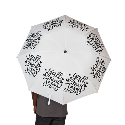 Y'all Need Jesus Foldable Umbrella — Semi‑Automatic Travel Rain Parasol