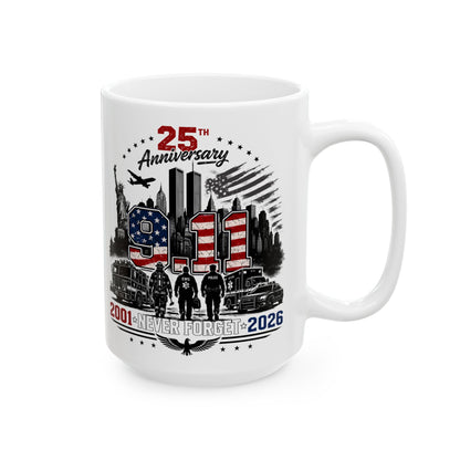 Patriotic USA Commuter Mug — 2001 to 2026 City Skyline Tribute (11oz & 15oz)