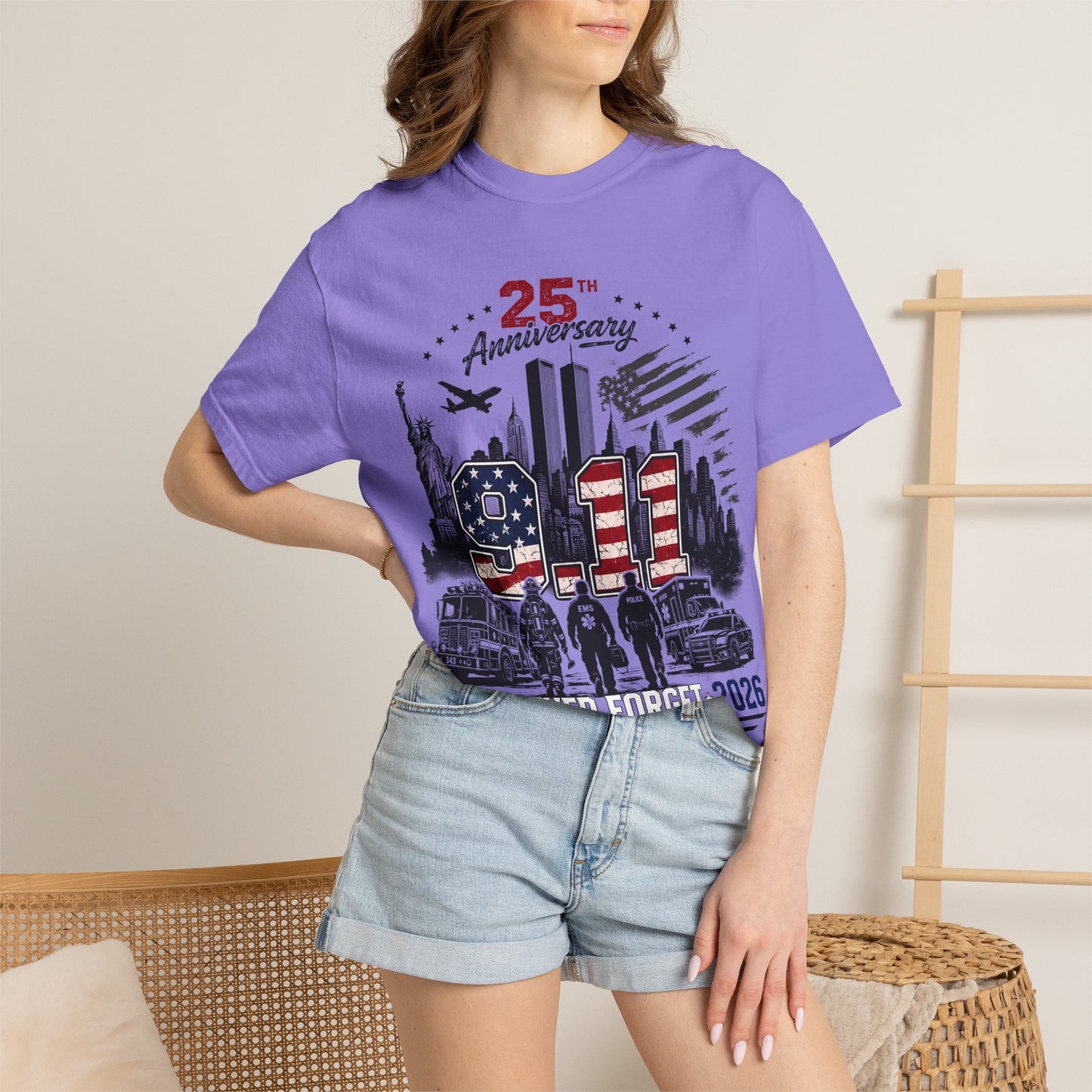 9/11 25th Anniversary T-Shirt — Never Forget 2001–2026 Memorial Tee