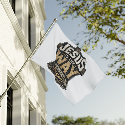 Jesus Is The Way Double-Sided Flag — John 14:6 Christian Decor