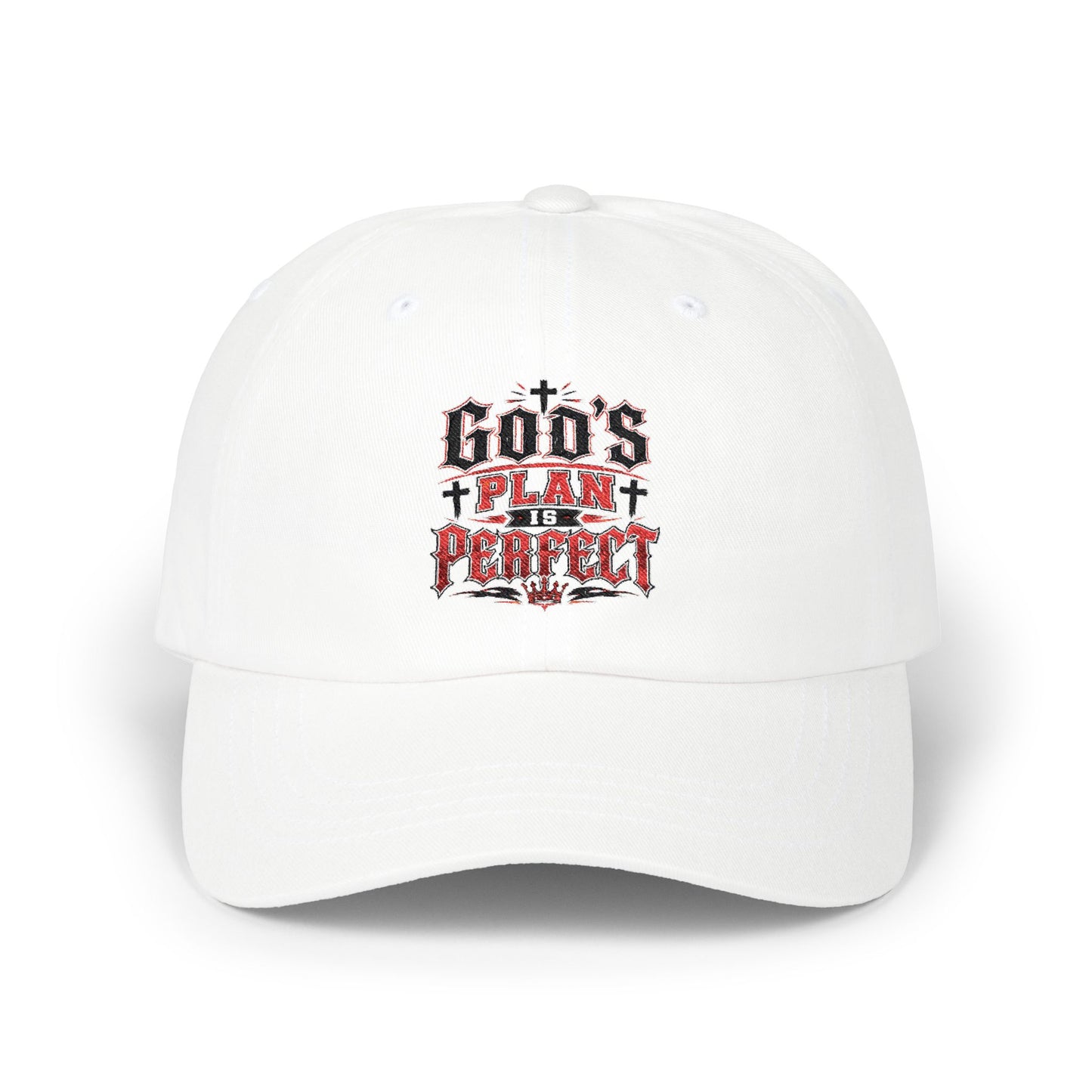 Religious Dad Cap - "God's Plan Is Perfect" Embroidered Baseball Hat