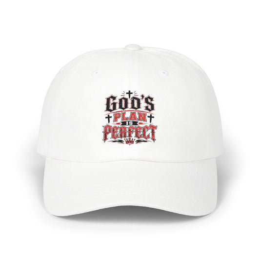 Religious Dad Cap - "God's Plan Is Perfect" Embroidered Baseball Hat