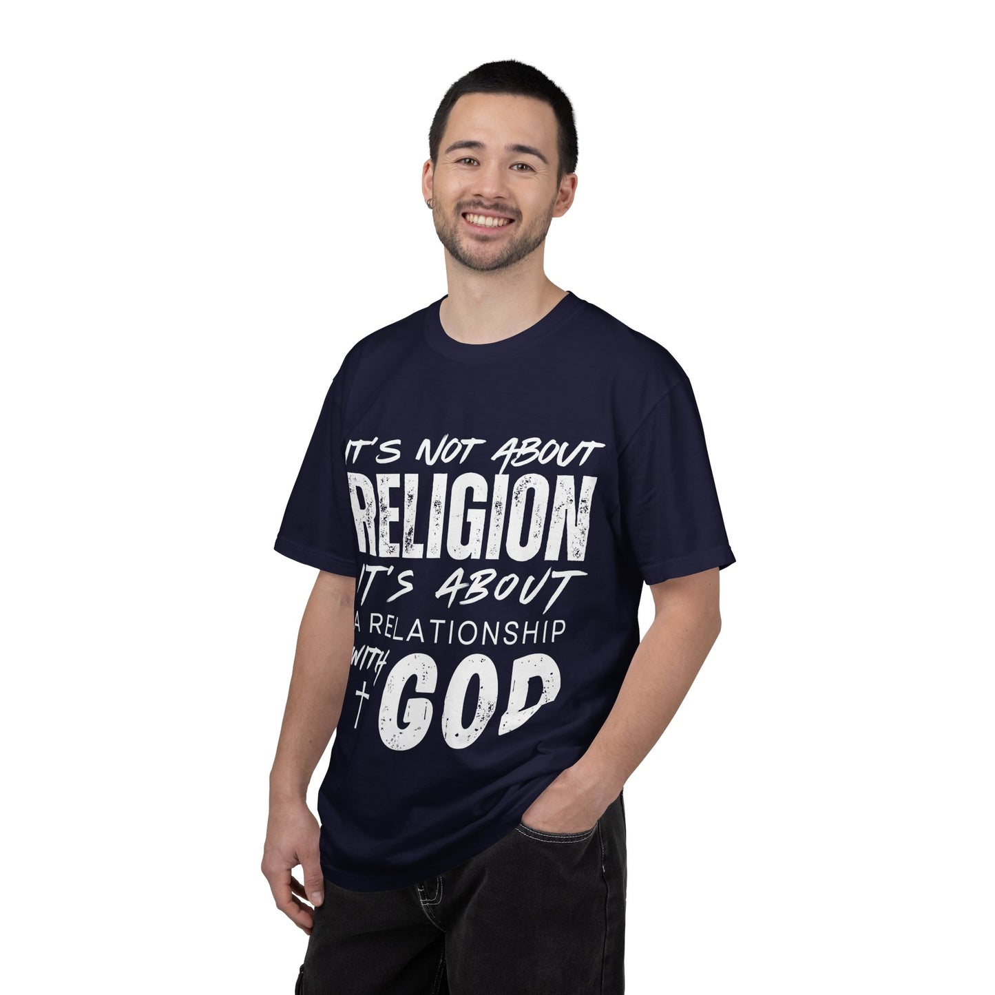 Christian T-Shirt — "It’s Not About Religion It’s About A Relationship With God"