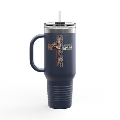 Religious Cross 40oz Insulated Travel Mug — Faith-Inspired Stainless Tumbler