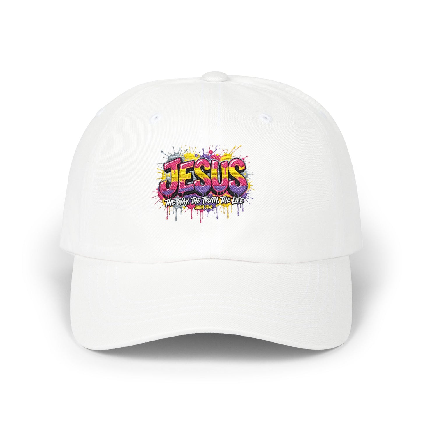 Jesus Graffiti Dad Cap – Colorful Christian Baseball Hat