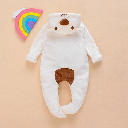 Cozy Bear Hooded Baby Romper